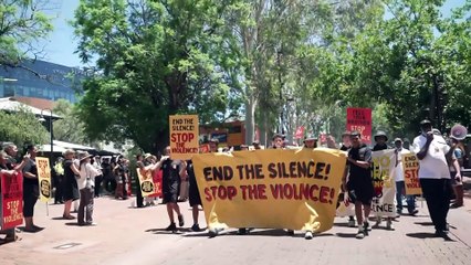 Hundreds of men march against domestic violence in Alice Springs