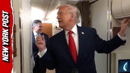 'Come on out': Trump jokes as someone tries to get out of bathroom mid-AF1 presser