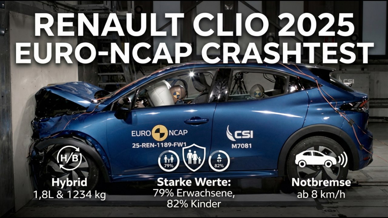 Renault Clio 2025 Euro-NCAP Bewertung: Sicherheit für Stadt und Familie