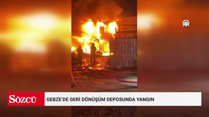Gebze’de geri dönüşüm deposunda yangın: 1 işçi yaralandı