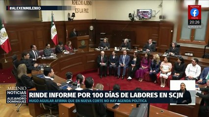 Hugo Aguilar Ortiz rinde informe de 100 días y rechaza subordinación en la SCJN