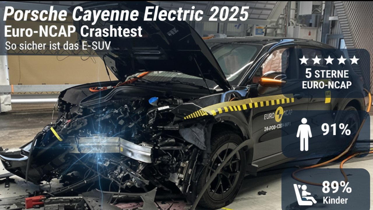 Euro-NCAP Test: Porsche Cayenne Electric überzeugt mit 5 Sternen