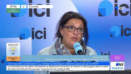Karen Anicet représentante de l'association de parents d'élèves APECO au collège la Dullague à Béziers