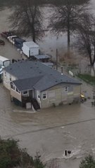 Drone captures massive flooding in Washington as atmospheric river slams region