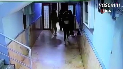 Güllü'nün kızı ve arkadaşının valizlerle kaçmaya çalıştığı anlar kamerada