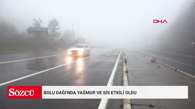 Bolu Dağı'nda yağmur ve sis etkili oldu