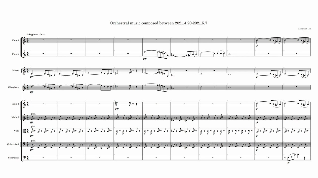 Orchestral music composed between 2021.4.20-2021.5.7 (Horizontal complete score)