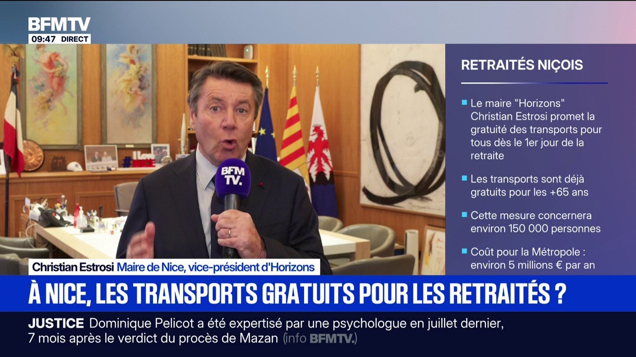 La gratuité des transports pour les séniors à Nice coûtera "5 millions et demi d'euros" par an, selon Christian Estrosi