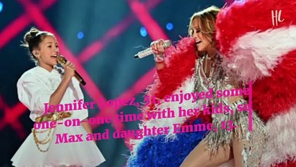 Jennifer Lopez Is A Grecian Goddess InWhite Dress As She Heads To Dinner With Kids