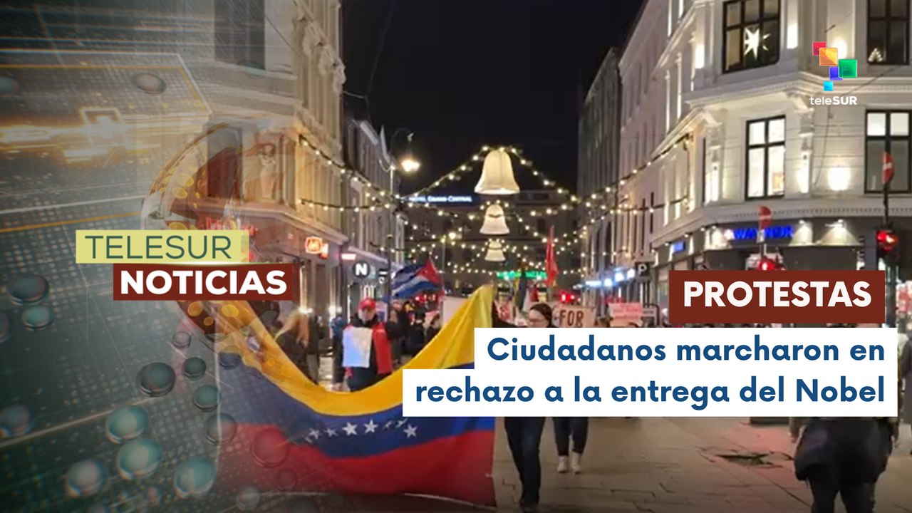 Protestas en Noruega contra la entrega del Nobel de la Paz a María Corina Machado