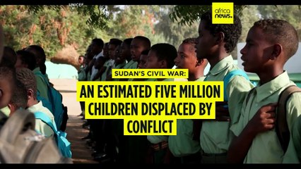 An estimated five million children displaced by Sudan's civil war
