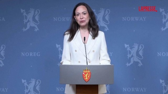 Il Nobel per la Pace Machado a Oslo: «Fiduciosa che il mio Paese tornerà libero»