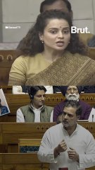 MP Kangana Ranaut criticised the opposition for displaying photos in Parliament.