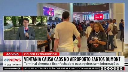 Ventania causa caos no Aeroporto Santos Dumont no RJ