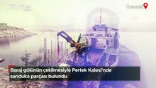 Baraj gölünün çekilmesiyle Pertek Kalesi'nde sanduka parçası bulundu
