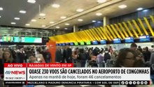 227 voos cancelados em Congonhas após ventos de 98 km/h em SP