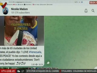 Pdte. Maduro manifestó que en más de 65 ciudades de EE. UU. el pueblo dijo: "I Love Venezuela"