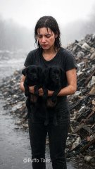 Santa Heartwarming Rescue of Two Small Puppies in Heavy Rain