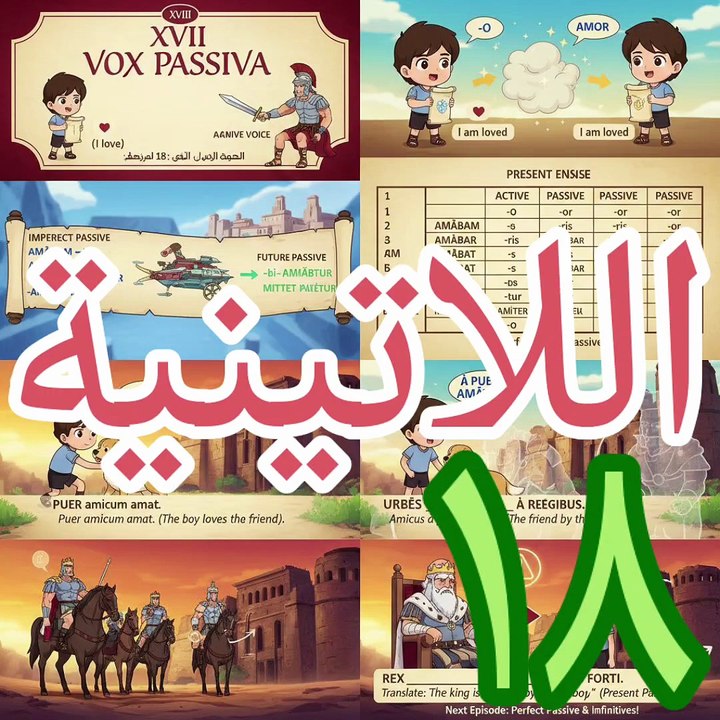 اللاتينية ١٨ lingua latina المضارع المبني للمجهول
