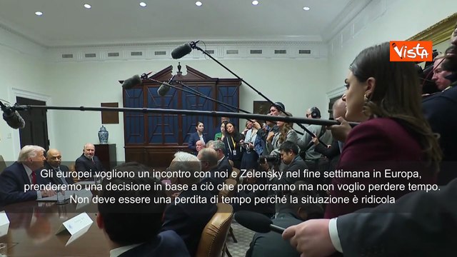 Trump: Europei vogliono incontro con me e Zelensky nel fine settimana, non voglio perdere tempo