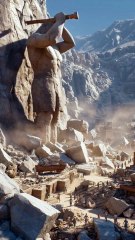 GIANTS CONSTRUCTING PYRAMID OF GIZA