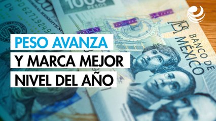 Peso avanza contra el dólar y marca mejor nivel del año