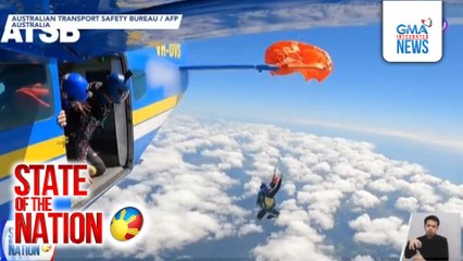Reserve parachute ng skydiver, sumabit sa buntot ng eroplano | SONA