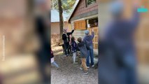Thanksgiving Surprise as Man Meets His New Puppy