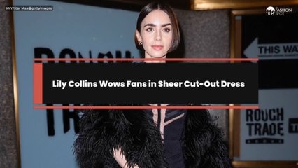 Lily Collins Wows Fans in Sheer Cut-Out Dress