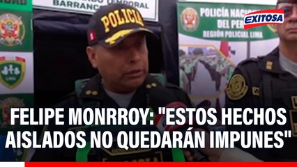 General Enrique Felipe Monrroy sobre detención de policías por presunto soborno: "Estos hechos aislados no quedarán impunes"
