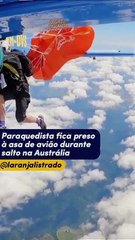 Paraquedista fica preso à asa de avião durante salto na Austrália