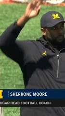 Sherrone Moore seen with executive assistant on live TV