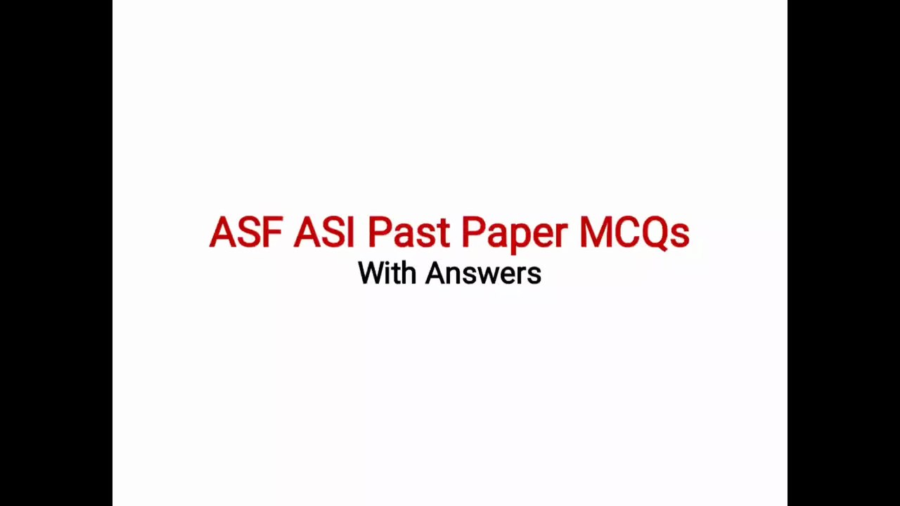 ASF Jobs 2025 | ASF ASI Test Preparation | ASF ASI Syllabus | ASF ASI Past Papers | ASF Test Date