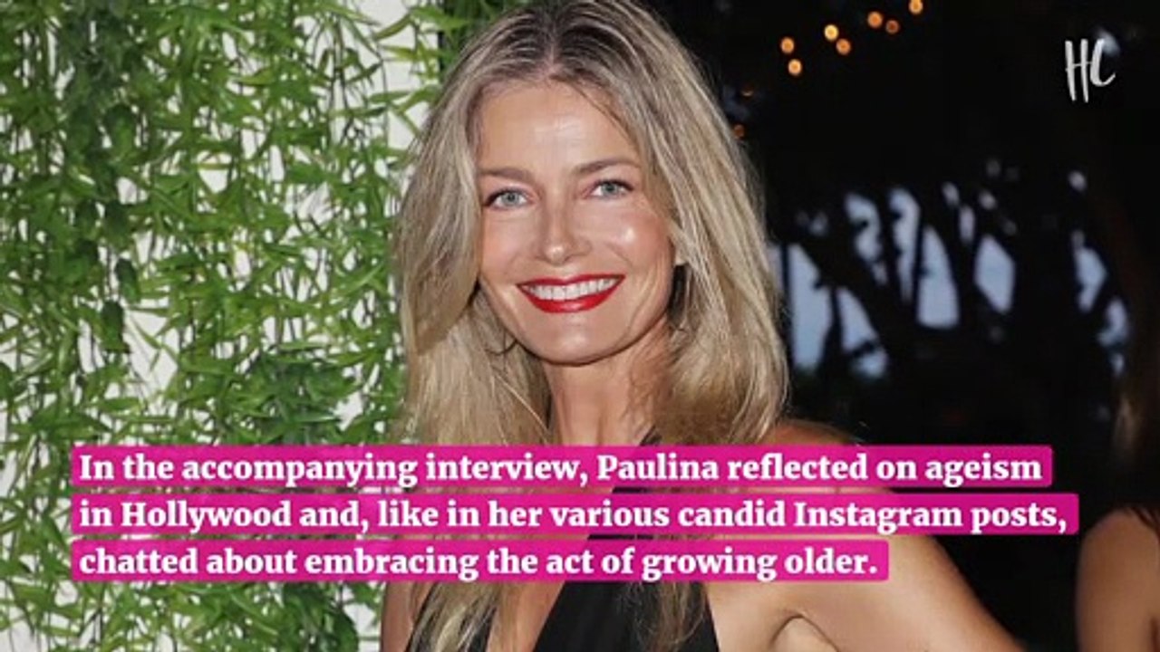 Paulina Porizkova Rocks Black Bikini While ‘Slathered’ In Gold-flecked Body Oil