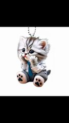 Top On Sale Product Recommendations! Car Pendant Hanging Ornament With Chain Realistic Animal Cat-Shaped Rearview Mirror Hanging Decor Car Interior Accessories Follow Me For More collections.