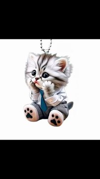 Top On Sale Product Recommendations! Car Pendant Hanging Ornament With Chain Realistic Animal Cat-Shaped Rearview Mirror Hanging Decor Car Interior Accessories Follow Me For More collections.