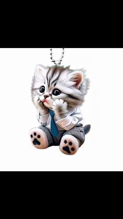 Top On Sale Product Recommendations! Car Pendant Hanging Ornament With Chain Realistic Animal Cat-Shaped Rearview Mirror Hanging Decor Car Interior Accessories Follow Me For More collections.