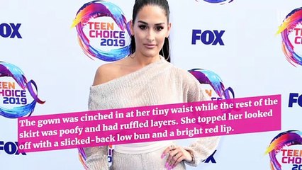 Nikki Bella Stuns In Incredibly Sexy Sheer Dress For Creative Arts Emmys With Artem Chigvintsev