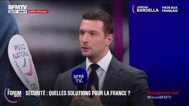 FORUM BFMTV - Jordan Bardella déclare que la France est aujourd'hui le pays le plus laxiste d'Europe avec l'insécurité et la délinquance