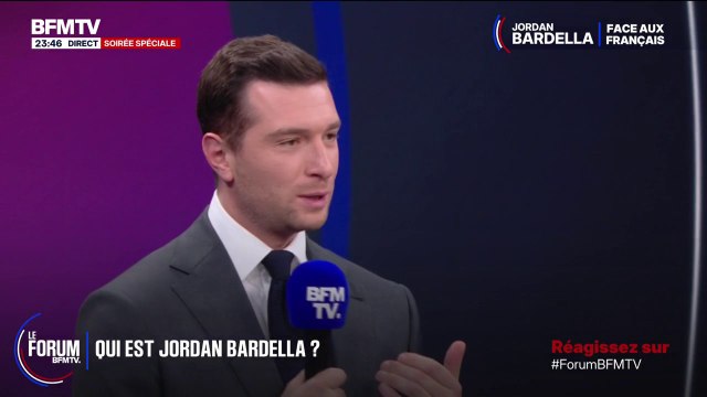 FORUM BFMTV - Mon âge, c'est peut-être ce soir le seul élément sur lequel je ne pourrai rien faire : Jordan Bardella répond à Élie, qui l'interroge sur son âge et ses ambitions personnelles