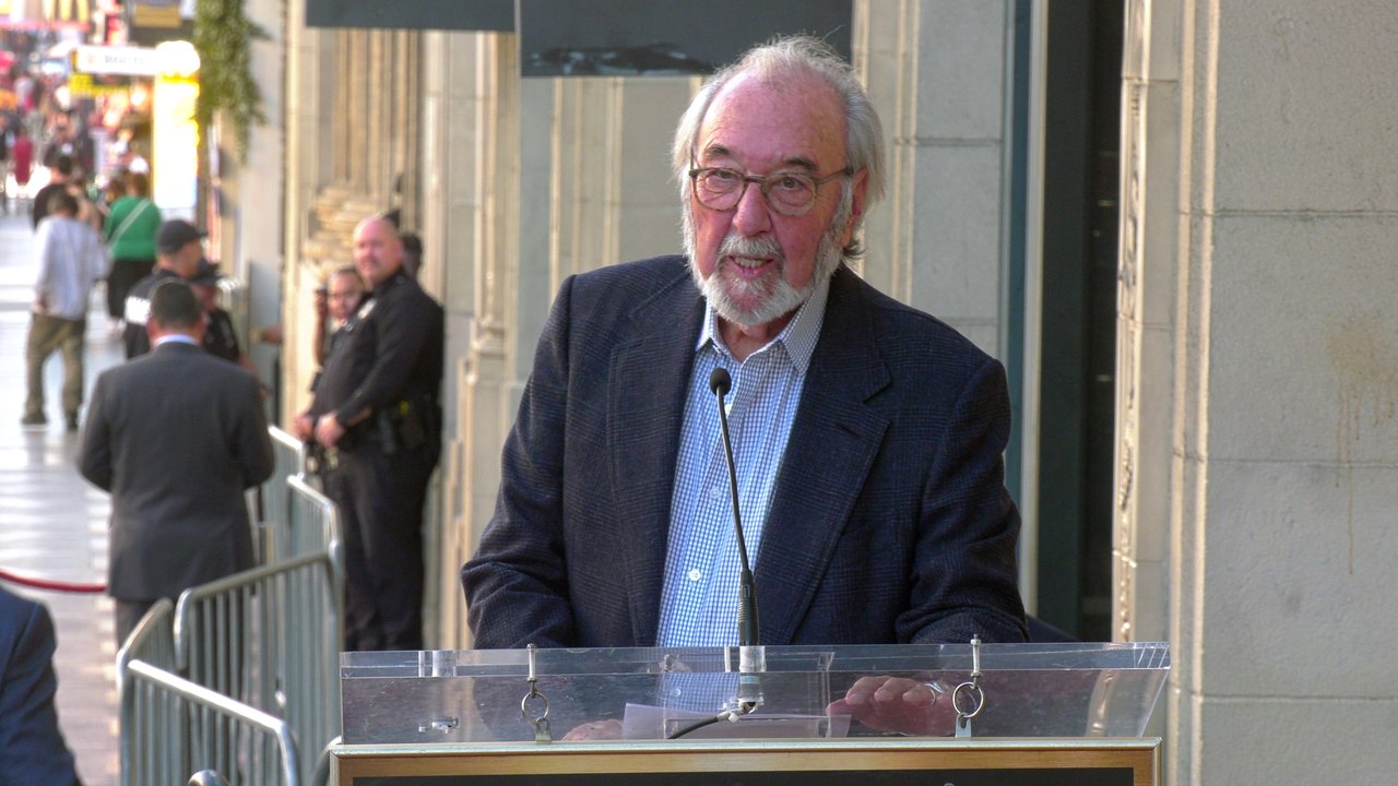 James L. Brooks gives a speech at his Hollywood Walk of Fame star unveiling ceremony
