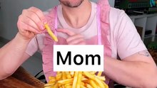 How to not eat FRIES infront of MOM？😭❤️🍟｜ CHEFKOUDY