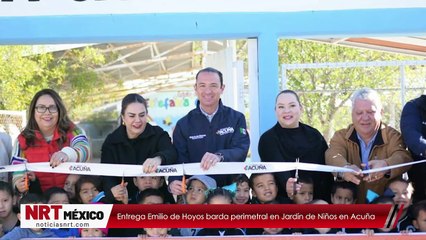 Entrega Emilio de Hoyos barda perimetral en jardín de niños