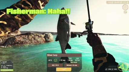 Silver Carp asking for help when he got caught by a fisherman at Baikal Lake | Ultimate Fishing Simulator