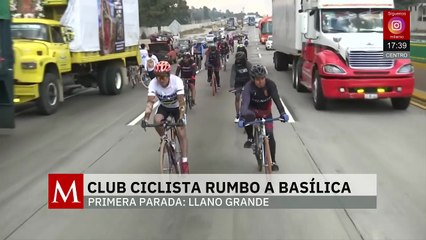 Club de ciclistas de Puebla realizan peregrinación a la Basílica de Guadalupe