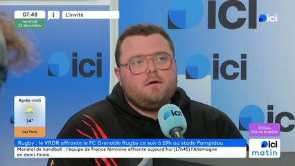 Hugo Pinchenet, responsable du 16e Damier, le club de supporters du VRDR avant le derby contre Grenoble