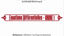 Atelier MAN#047 - Equations Différentielles - ORDRE 1...
