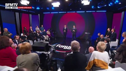 Les premières minutes du "FORUM BFMTV" avec Jordan Bardella