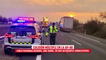 Dos accidentes con cinco heridos en la AP-68 en Lodosa
