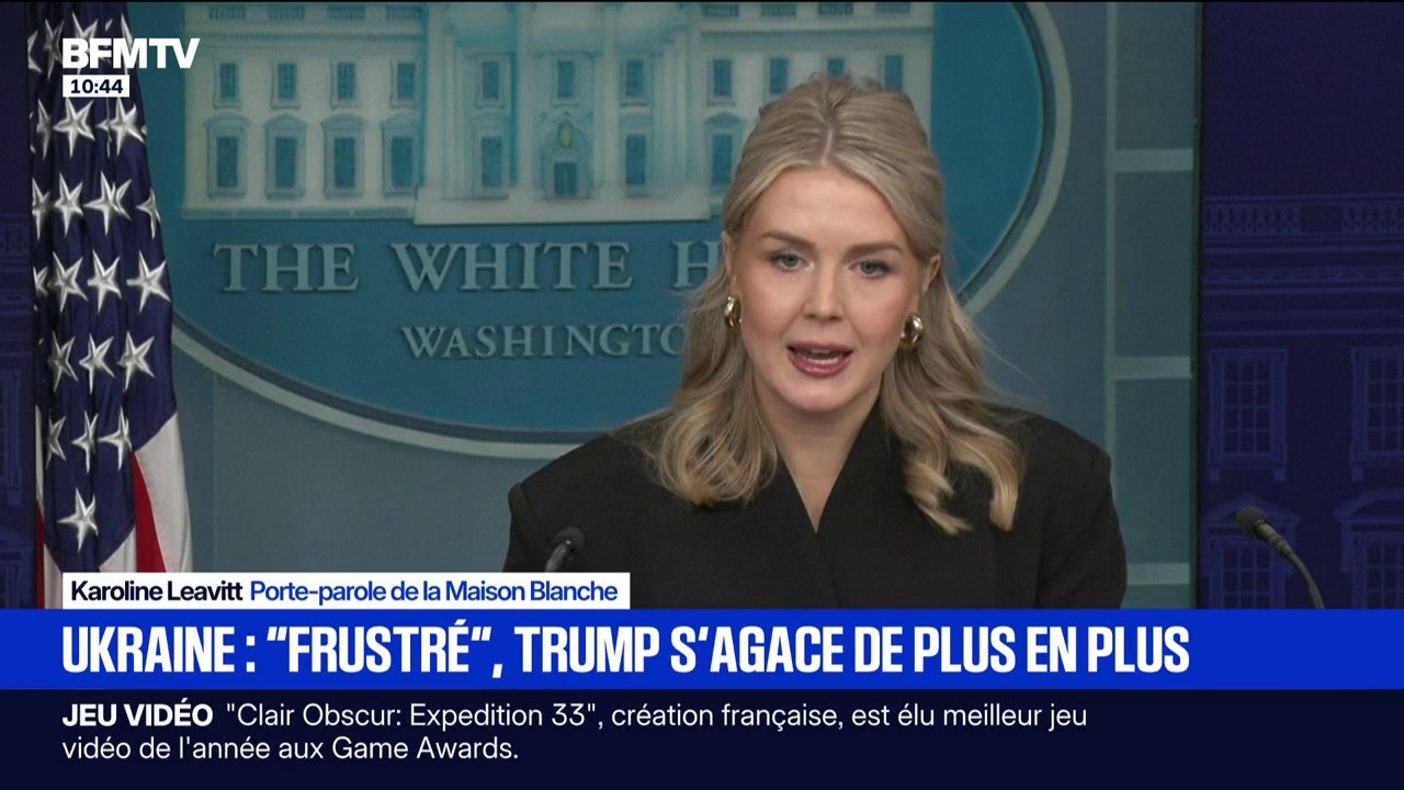 Ukraine: "Nous ne savons toujours pas si une paix véritable peut-être instaurée", déclare Karoline Leavitt, porte-parole de la Maison Blanche